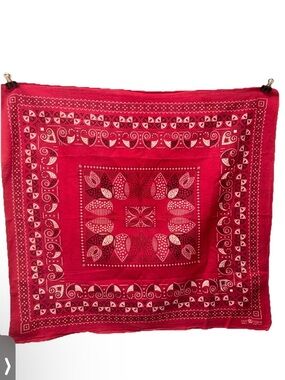 VTG Red Rockabilly Bandana Elephant 'Trunk Up'  Fast Color Cotton 1950s/60s